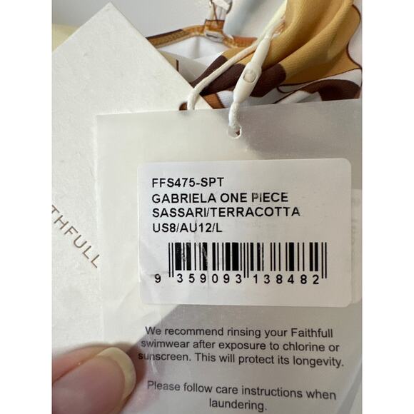 Anthropologie NWT Faithfull Gabriela One-Piece Swimsuit Sassari Print Size 8 - Picture 7 of 10